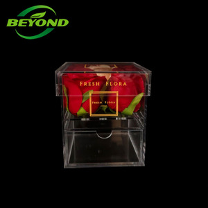 Hộp Hoa Hồng Acrylic In Biểu Tượng Tùy Chỉnh Hoa Hồng Vĩnh Cửu Hộp Bao Bì Hộp Hoa Hộp Quà Tặng Với Ngăn Kéo Miễn Phí Vận Chuyển - Product Image 3