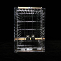 Cage d'élevage pour oiseaux et perroquets, sur mesure, grande, transparente, en acrylique, écologique, recyclable, de luxe, moderne, carrée, facile à assembler