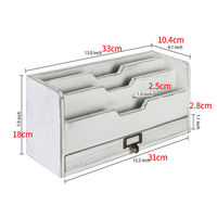 Tiroir de rangement en bambou au design moderne Boîte de rangement en bois Porte-courrier pour bureau Télécommande flexible