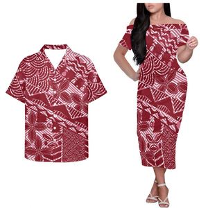 Pacific Islander Dress Polynesian Tribal Samoan Green Tapa Pattern Print Custom Samoan <span class=keywords><strong>Sei</strong></span> eleganti abiti Casual aderenti - Product Image 3