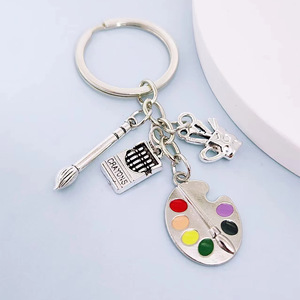 Thời Trang Vẽ Công Cụ Keychain Cho Họa Sĩ Sơn Bàn Chải Bút Chì Màu Bảng Màu Móc Khóa Ba Lô Mặt Dây Chuyền Handmade Túi Phụ Kiện - Product Image 3