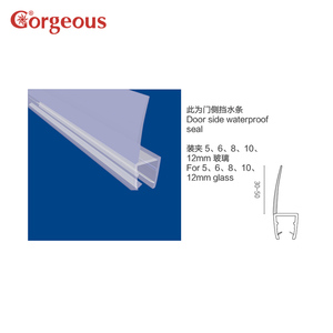 Pantalla de <span class=keywords><strong>ducha</strong></span> de plástico de <span class=keywords><strong>goma</strong></span> sin marco de barrido H de 180 grados, accesorios de baño, sello de puerta de PVC de policarbonato, <span class=keywords><strong>ducha</strong></span> de vidrio - Product Image 4