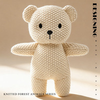 Nouvel Arrivage Transfrontalier WEINO – Peluche Créative en Coton Super Doux Remplie de Coton PP, Modèles Agneau, Lapin, Éléphant, Ours au Crochet