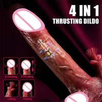4-in-1 8,7 Zoll Realistischer Stoßender Dildo Leckender Vibrator mit Heizfunktion Weibliches Masturbationsspielzeug für Frauen