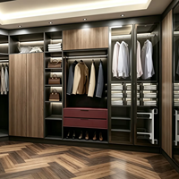 Armoire sur mesure pour chambre d'appartement, dressing sur mesure avec éclairage LED et zones de rangement optimisées