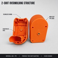 Boîtier en ABS TPE moulé par injection de précision, couleur orange, pour instrument de marquage multi-lignes, coque en plastique, pièces OEM de Jiangsu