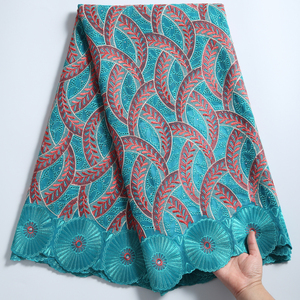 Pizzo di Cotone Giallo <span class=keywords><strong>con</strong></span> Pietre, Pizzo Voile Svizzero di Alta Qualità, Tessuto Africano per Abiti da Donna 1971 - Product Image 5