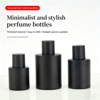 Flacon de parfum cylindrique en verre épais rechargeable, vide, avec bouchon, 30/50/100 ml, pulvérisateur à pompe, étiquette personnalisée, logo personnalisé, MOQ flexible
