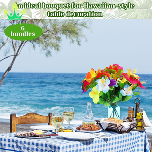 6 ชิ้น<span class=keywords><strong>ฮาวาย</strong></span>ดอกไม้ช่อดอกไม้สําหรับตารางFaux Hibiscusช่อดอกไม้ประดิษฐ์ดอกไม้เขตร้อนสําหรับLuauฤดูร้อนธีมพรรคโปรดปราน - Product Image 3