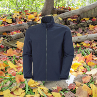 Veste en toile tendance OEM de 220 grammes pour hommes pour l'automne hiver couleur unie col montant coupe-vent chaud fermeture éclair avant décontracté extérieur