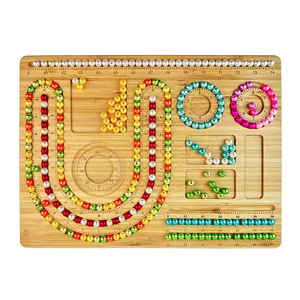Bamboo <b>Beaded</b> <b>Board</b> Jewelry Pad Tray With Measurement Guide For Necklace Bracelet Making Craft Supplies - Product Image 1