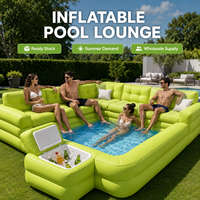 Canapé gonflable géant personnalisé pour piscine, avec seau à glace, piscine gonflable pour villa, complexe hôtelier, famille