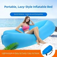 Canapé gonflable de camping extérieur, chaise longue gonflable paresseuse, lit d'air de plage imperméable à gonflage rapide pour pique-nique et festival