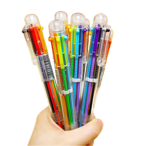 6 renk/8 renk çok renkli 0.5mm tükenmez plastik promosyonlar için okul için kalem ev veya ofis kullanımı