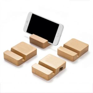 Natural Beech Wood Eco-Friendly Folk Art Cell Phone <b>Tablet</b> <b>Holder</b> with Custom Laser Engraving and Polished Finish - Product Image 2