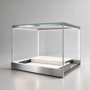 LUX Commercial Grade Tempered Glass Countertop <b>Showcase</b> with LED Display, Stainless Steel Jewelry Display Cabinet for Retail - Product Image 6
