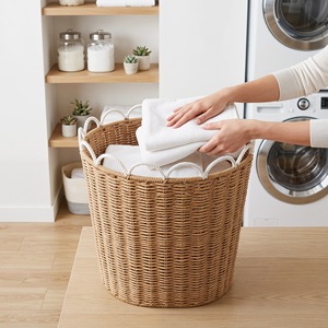 Clothing Organizer Round Storage <b>Basket</b> Eco-Friendly Laundry <b>Hamper</b> <b>For</b> Home Use - Product Image 1
