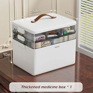 3-Tier Medicine <b>Storage</b> <b>Box</b> - First Aid Kit <b>Storage</b> with Moisture-Proof Shading Design Portable Medicine <b>Storage</b> <b>Box</b> - Product Image 2