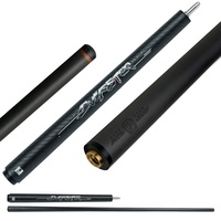 Tongkat Biliar Little Monster-Cyber 2-Piece Maple Forearm Carbon Fiber Jump Cue Uni-Loc Joint Hitam 41" Ujung 12.9mm Tas Kulit Lembut