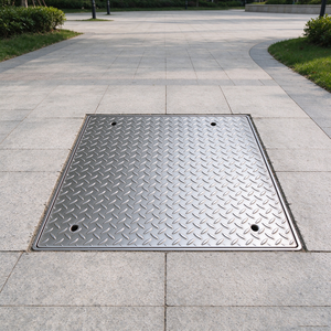 Couvercle de trappe en acier galvanisé à chaud personnalisé, <span class=keywords><strong>plaque</strong></span> de couverture de drain, grille de tranchée, couvercle de fosse à carreaux - Product Image 1