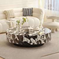 Italienischer Luxus-Couchtisch im Creme-Wind-Design, Umweltfreundlich, Handgefertigt, Marmor, Langlebiger Holzrahmen, Moderner Wohnzimmer-Kaffee- und Teetisch-Kombination