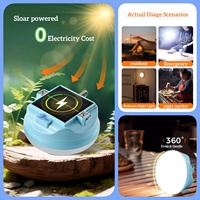 Lampe de camping solaire LED OTHC PT-MBD01, fabrication directe OEM/ODM, rechargeable, extérieure, d'urgence, ABS, étanche, multifonctionnelle
