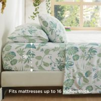 Parure de Lit de Luxe Super Douce et Confortable à Imprimé Végétal Tropical, Profonde et Personnalisée