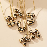 Collier imprimé léopard tendance, bijoux fantaisie, collier avec lettre, cadeau pour femme, Amérique et Europe