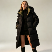 Doudoune matelassée personnalisée grande taille longue Ski hiver dame coupe-vent mode fermeture éclair femmes oie blanche manteaux de luxe de luxe