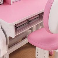 Table d'étude en MDF moderne, ensemble bureau et chaise réglables en hauteur, table d'étude ergonomique pour enfants avec étagère pour la maison et l'école
