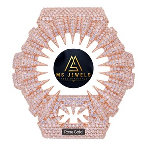 Best Quality Moissanite Diamond <b>Men</b> <b>Watch</b> Elegant Sparkling Wristwatch with Premium Stone Design <b>for</b> Fashion Wear Bulk Supplier - Product Image 4