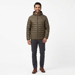 Veste d'hiver matelassée pour homme en toile noire de haute qualité, garde au chaud, séchage rapide, respirante, style streetwear - Product Image 1