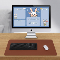 Tapis de bureau en cuir durable et liège de grande taille, des deux côtés, tapis de table pour ordinateur portable à nettoyage facile pour écrire tapis de bureau en cuir PVC