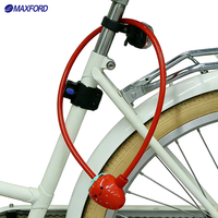 MAXFORD Verrou de vélo pour enfants en forme de fruit mignon, verrou de sécurité pour vélo avec revêtement anti-rayures en PVC, verrou de vélo en forme de fraise avec clés