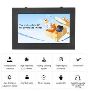 Wandmontierter <span class=keywords><strong>32</strong></span>-Zoll 2000 Nits Sonnenlicht-Lesbarer IP65 <span class=keywords><strong>Android</strong></span> Touchscreen-Monitor Outdoor LCD-<span class=keywords><strong>Display</strong></span> - Product Image 3
