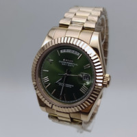 Montre décontractée pour homme Miyota 8285 avec bracelet en acier inoxydable, fonction lumineuse, étanche, calendrier et chiffres romains