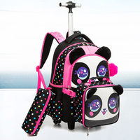 Ensemble de 3 sacs à roulettes pour enfants, sac à déjeuner, trousse à crayons, motif camouflage, polyester 600D, fermeture éclair, 20-36L, sac d'école pour garçons