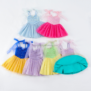 Sequin Glitter <b>Girls</b> Tulle <b>Dress</b> Ruched Bodice Mesh <b>Skater</b> Outfit Kids Summer Party Wear OEM ODM Manufacturer - Product Image 2