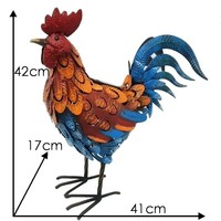Statue de poulet solaire Oniya avec lumière LED, sculpture de coq d'extérieur, art de jardin, ornement de pelouse de ferme, décoration de jardin