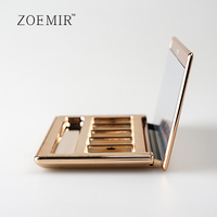 Palette de fards à paupières de luxe 4 couleurs or avec miroir, étui magnétique personnalisé pour fards à paupières et blush avec pinceau, vente en gros en vrac