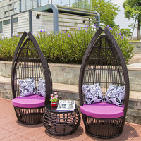 Ensemble de meubles d'extérieur de style moderne chaise de rotin en osier pour balcon, cour, nid d'oiseaux, cage, canapé couché, canapés de jardin en rotin tissé