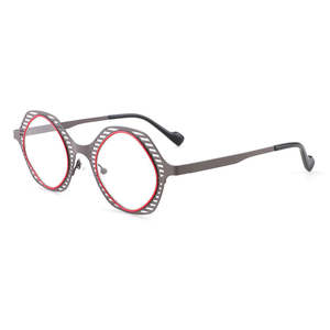 إطارات بصرية كلاسيكية مربعة من السبائك المعدنية كبيرة الحجم على الطراز الكوري ، نظارات حريمي خفيفة الوزن مضادة للضوء الأزرق - Product Image 3