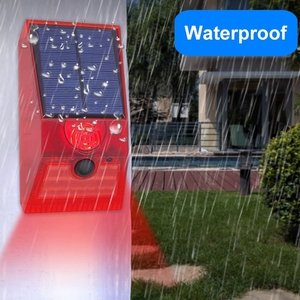 PIR-<span class=keywords><strong>Sensor</strong></span> Solar-Gartenwarnleuchten 1-8M Erfassungsreichweite Wiederaufladbare Warnleuchten für Outdoor-Notfälle und Sicherheit - Product Image 6