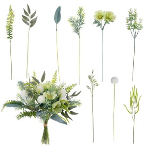 Bouquet de fleurs artificielles CallaFloral vert et blanc pour mariage, décoration murale, CF02015 - Product Image 2