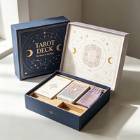 Coffret de cartes de tarot en gros, emballage personnalisé, boîte cadeau magnétique pliable pour jeu d'oracle, sorcellerie, spirituel, cadeau d'anniversaire