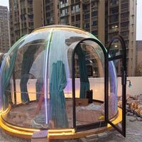 Maison conteneur transparente moderne de luxe, étanche, pour usage en villa, en matériau PC avec conception modulaire à assemblage rapide