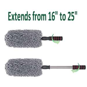 Plumeau de voiture en microfibre super douce HC haute efficacité avec brosse à manche extensible pour le nettoyage extérieur des écrous de roue/jantes/moteurs - Product Image 2