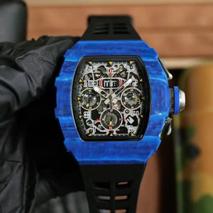 Montre mécanique pour homme, chronographe, tachymètre, date, luxe léger, exquise, simple et élégante, en fibre de carbone. - Product Image 1