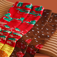 Personnalisé de Haute Qualité Boîte Cadeau Unique de Nourriture Chaussettes Colorées pour Adultes Chaussettes Unique Drôle de Burger Hot Dog Tacos Popcorn Chaussettes