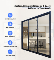 Ventanas Abatibles Modernas AMJ de Doble Vidrio Templado Insonorizadas, Ventana Corredera de Aluminio con Rotura de Puente Térmico NFRC